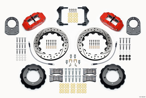 66-75 FORD BRONCO,FRONT,12.90" DRILLED ROTORS,RED