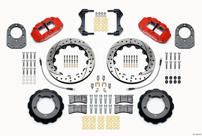 66-75 FORD BRONCO,FRONT,12.90" DRILLED ROTORS,RED