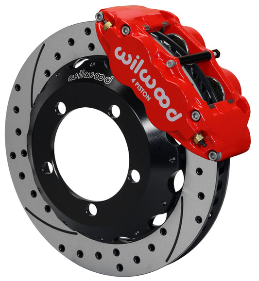 76-77 FORD BRONCO,FRONT,12.90" DRILLED ROTORS,RED