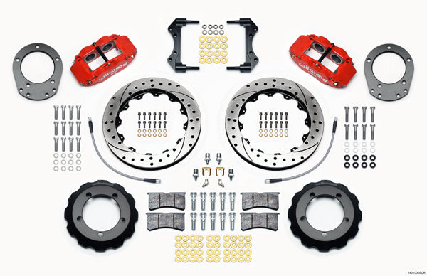 76-77 FORD BRONCO,FRONT,12.90" DRILLED ROTORS,RED