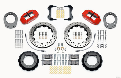 76-77 FORD BRONCO,FRONT,12.90" DRILLED ROTORS,RED