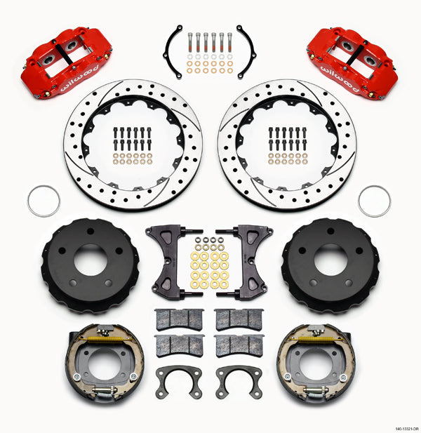 66-75 BRONCO,SMALL,REAR,12.90" DRILLED ROTORS,RED