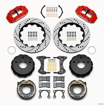 66-75 BRONCO,SMALL,REAR,14" DRILLED ROTORS,RED