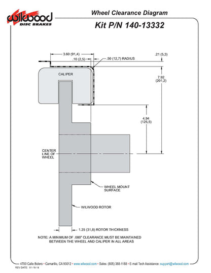 66-75 BRONCO,SMALL,REAR,14" DRILLED ROTORS,BLACK