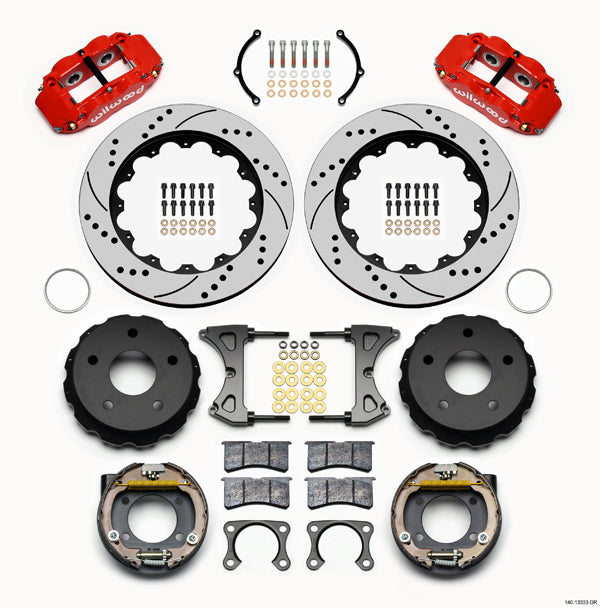 66-77 BRONCO,BIG FORD,REAR,14" DRILLED ROTORS,RED