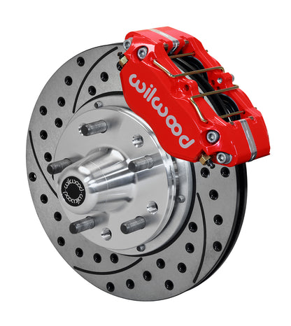 65-69 FORD MUSTANG,FRONT,DP DUST BOOT,11" DRILLED ROTORS,RED CALIPERS