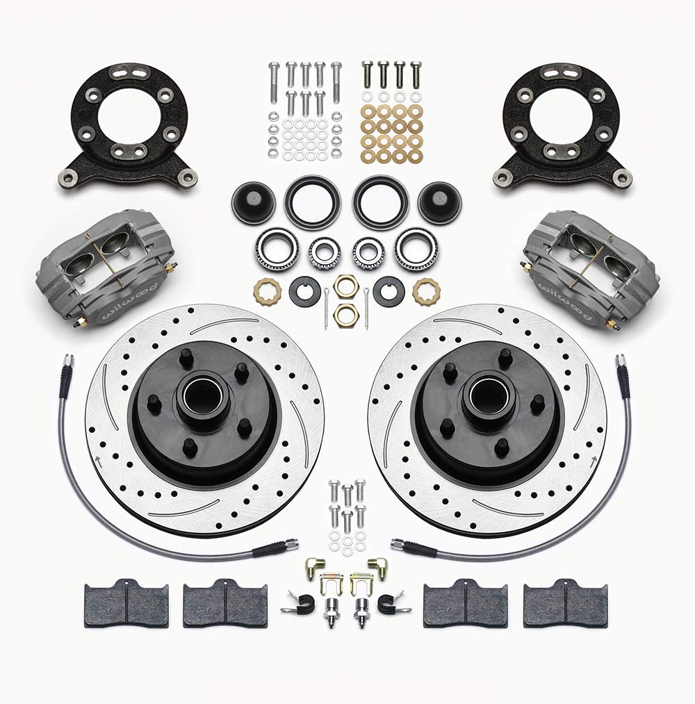 65-69 FORD MUSTANG KIT,FRONT,11.30" DRILLED ROTORS,GRAY CALIPERS