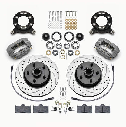 65-69 FORD MUSTANG KIT,FRONT,11.30" DRILLED ROTORS,GRAY CALIPERS