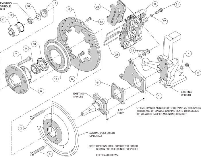 69-76 AMC BRAKE KIT,FRONT,DP6,12",DR,RED