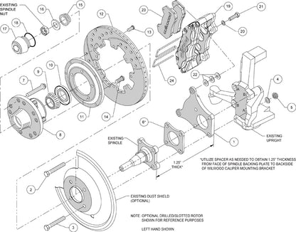 69-76 AMC BRAKE KIT,FRONT,DP6,12",DR,RED