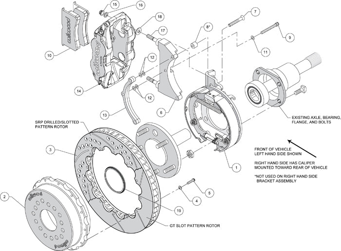 GM C-KIT,2.75",REAR PB,STAGGERED,13" DRILLED ROTORS,RED