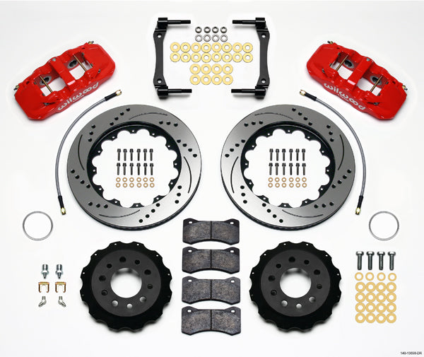14-UP CORVETTE C7,REAR,14.25" DRILLED ROTORS,RED