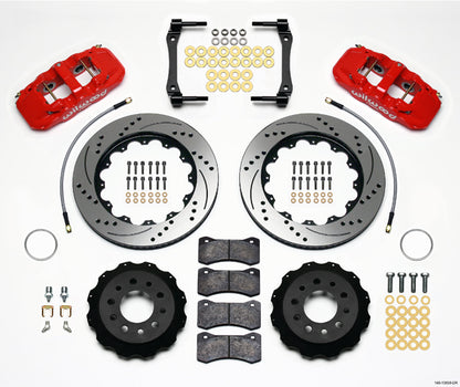 14-UP CORVETTE C7,REAR,14.25" DRILLED ROTORS,RED
