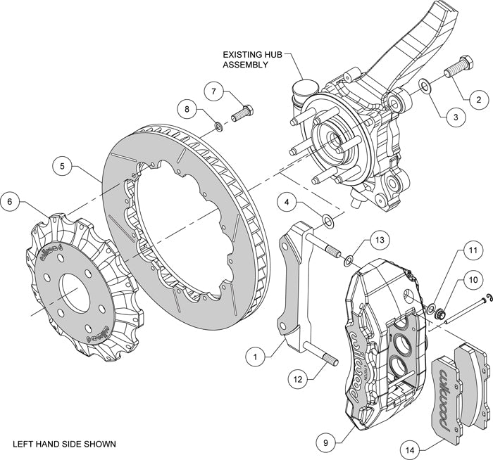 10-UP FORD F-150 FRONT DISC BRAKE KIT,TX6R 6 PISTON,15.50" ROTORS,RED CALIPERS