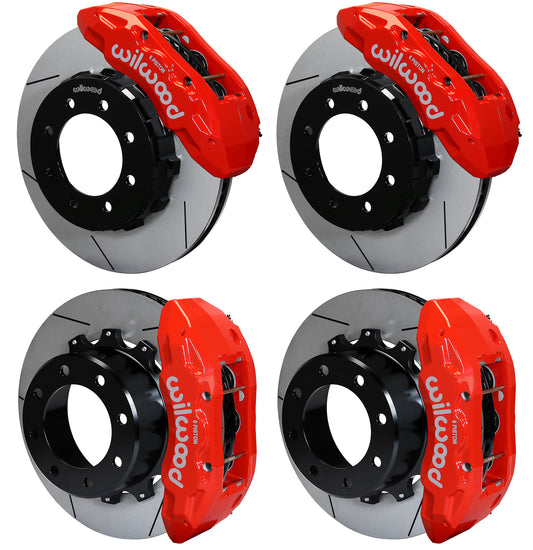 05-12 FORD F-250,F-350 4WD FULL DISC BRAKE KIT,LINES,6 PISTON,16"/15" ROTORS,RED