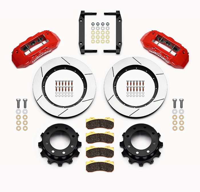 05-12 FORD F-250,F-350 4WD FULL DISC BRAKE KIT,LINES,6 PISTON,16"/15" ROTORS,RED
