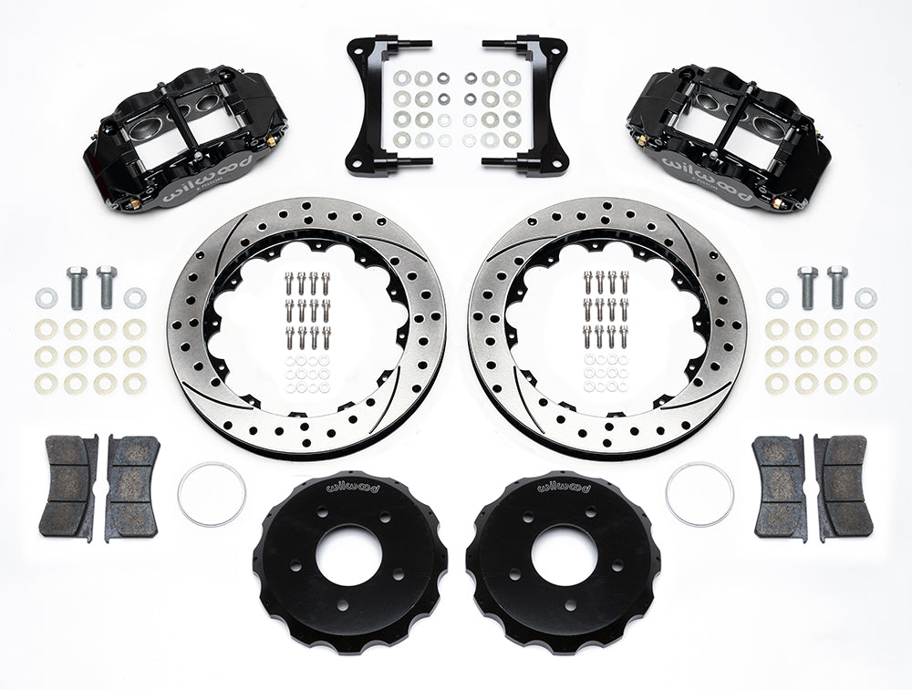 07-18 WRANGLER JK FULL DISC BRAKE KIT,13" DRILLED ROTORS,BLACK CALIPERS
