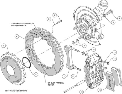 07-18 WRANGLER JK FULL DISC BRAKE KIT,13" DRILLED ROTORS,BLACK CALIPERS