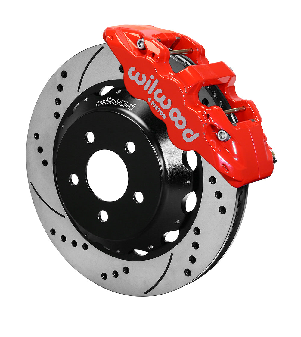 15-23 MUSTANG,FRONT,AERO6 RED CALIPERS,14" DRILLED ROTORS