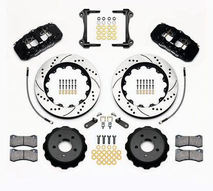 15-23 MUSTANG FULL DISC BRAKE KIT,14" DRILLED ROTORS,BLACK CALIPERS
