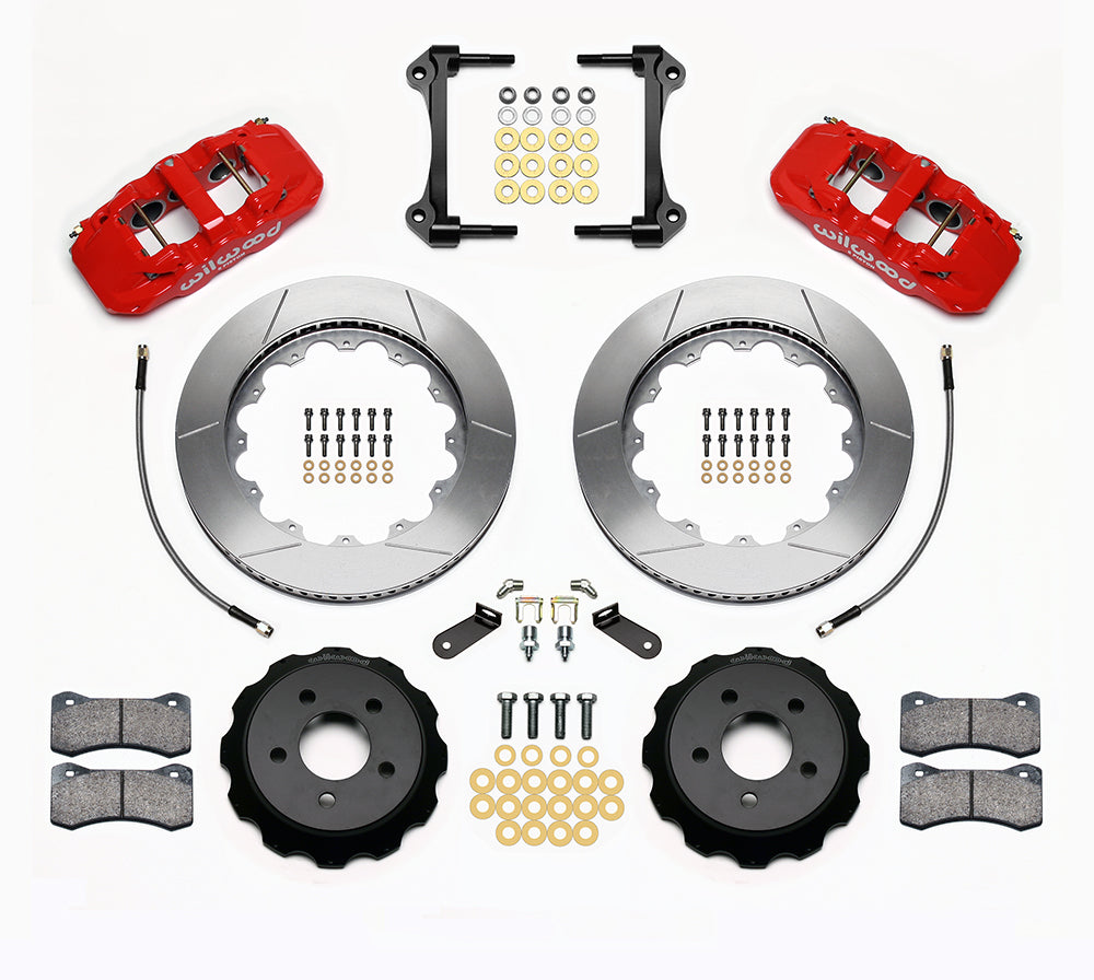 15-23 MUSTANG FULL DISC BRAKE KIT,14" ROTORS,RED CALIPERS