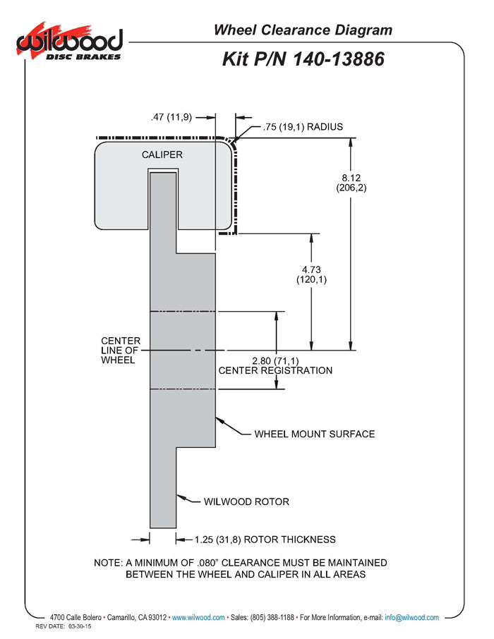 15-23 MUSTANG,FRONT,AERO6 BLACK CALIPERS,14" ROTORS