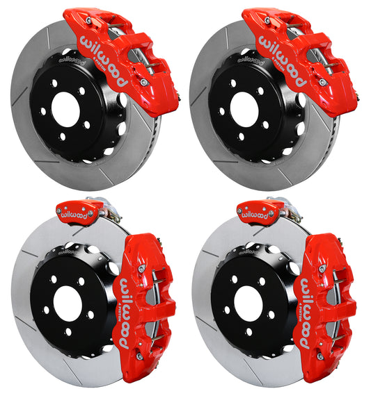 15-23 MUSTANG FULL DISC BRAKE KIT,14" ROTORS,RED CALIPERS