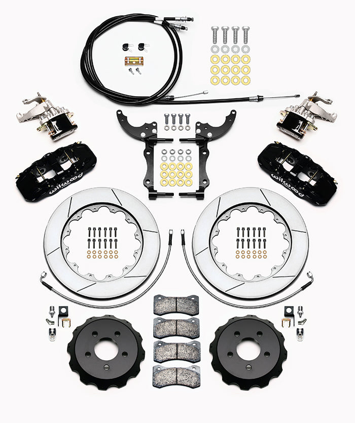 15-23 MUSTANG,REAR PARKING BRAKE,AERO4,MC4 BLACK CALIPERS,14" ROTORS