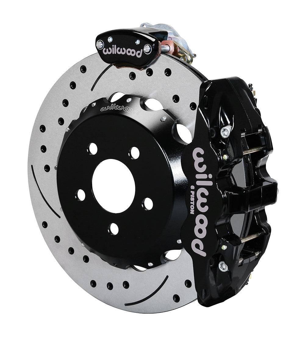 15-23 MUSTANG,REAR PARKING BRAKE,AERO4,MC4 BLACK CALIPERS,14" DRILLED ROTORS