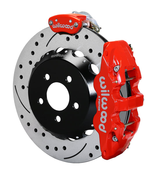 15-23 MUSTANG,REAR PARKING BRAKE,AERO4,MC4 RED CALIPERS,14" DRILLED ROTORS
