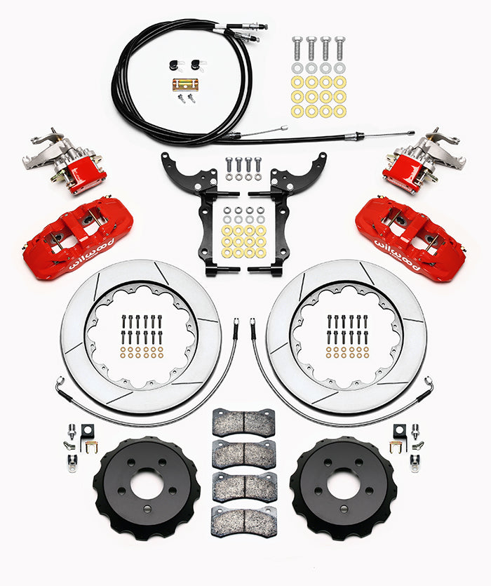 15-23 MUSTANG,REAR PARKING BRAKE,AERO4,MC4 RED CALIPERS,14" ROTORS