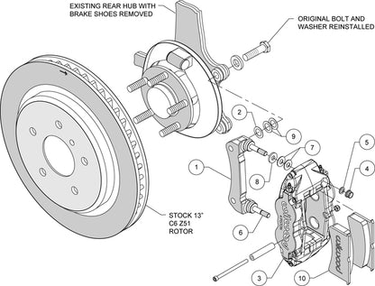 97-13 CORVETTE CALIPER KIT,REAR,SL4,BLACK