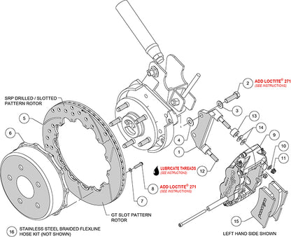 07-18 WRANGLER JK FULL DISC BRAKE KIT,14" DRILLED ROTORS,BLACK CALIPERS