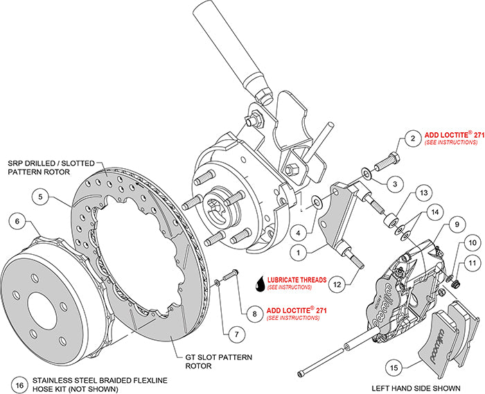 07-18 JEEP WRANGLER,JK,REAR,14" DRILLED ROTORS,BLACK