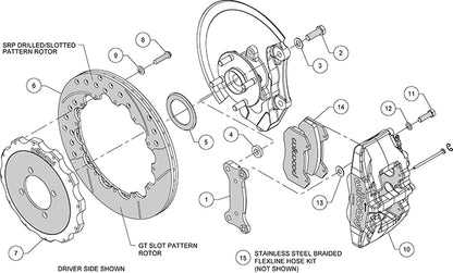 16-23 MAZDA MIATA,FRONT,13" DRILLED ROTORS,RED CALIPERS,WITH LINES