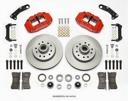 64-70 CHEVY C10,C15 FULL DISC BRAKE KIT,11.86"/11" ROTORS,RED CALIPERS