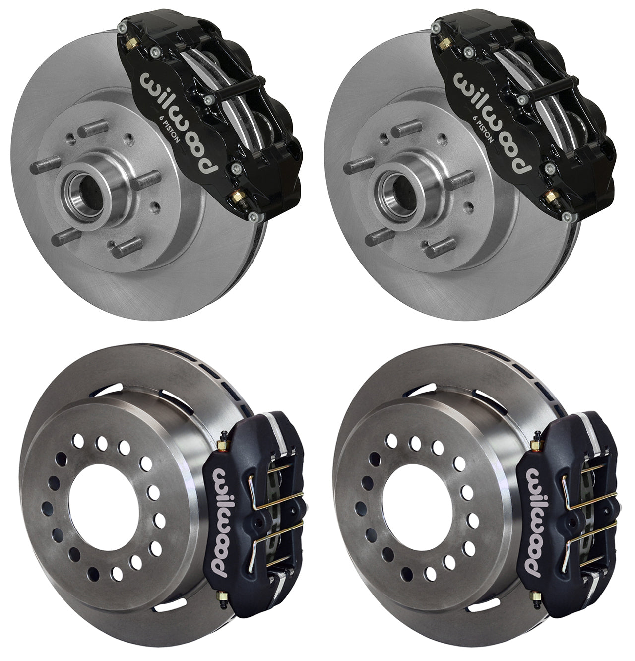 64-70 CHEVY C10,C15 FULL DISC BRAKE KIT,11.86"/11" ROTORS,BLACK CALIPERS
