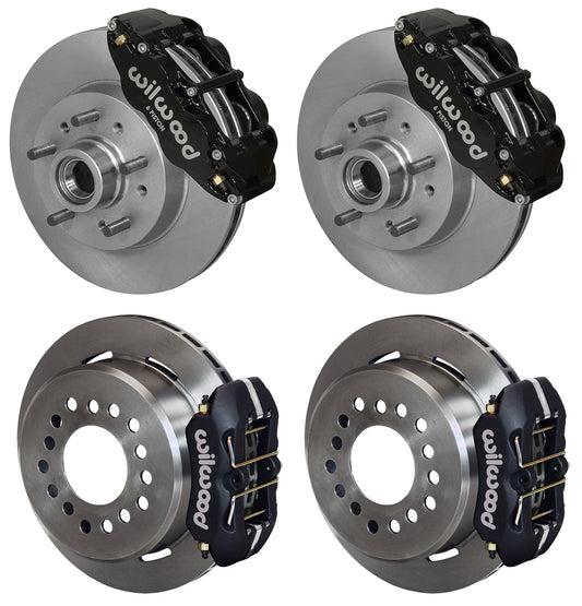 64-70 CHEVY C10,C15 FULL DISC BRAKE KIT,11.86"/11" ROTORS,BLACK CALIPERS