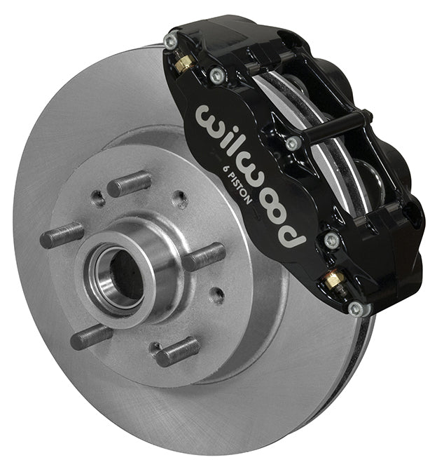 60-63 CHEVY C10 TRUCK FRONT DISC BRAKE KIT,11.86" ROTORS,6 PISTON BLACK CALIPERS