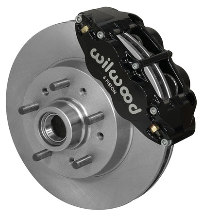 60-63 CHEVY C10 TRUCK FRONT DISC BRAKE KIT,11.86" ROTORS,6 PISTON BLACK CALIPERS