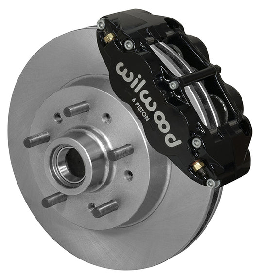 60-63 CHEVY C10 TRUCK FRONT DISC BRAKE KIT,11.86" ROTORS,6 PISTON BLACK CALIPERS