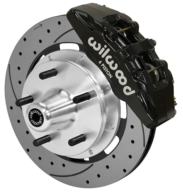 74-80 PINTO KIT,5x5",FRONT,DP6,12.19" DRILLED ROTORS,6 PISTON BLACK CALIPERS