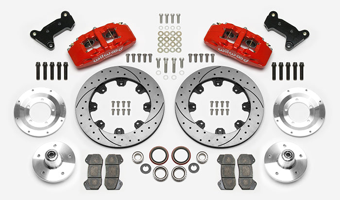 74-80 PINTO KIT,5x5",FRONT,DP6,12.19" DRILLED ROTORS,6 PISTON RED CALIPERS