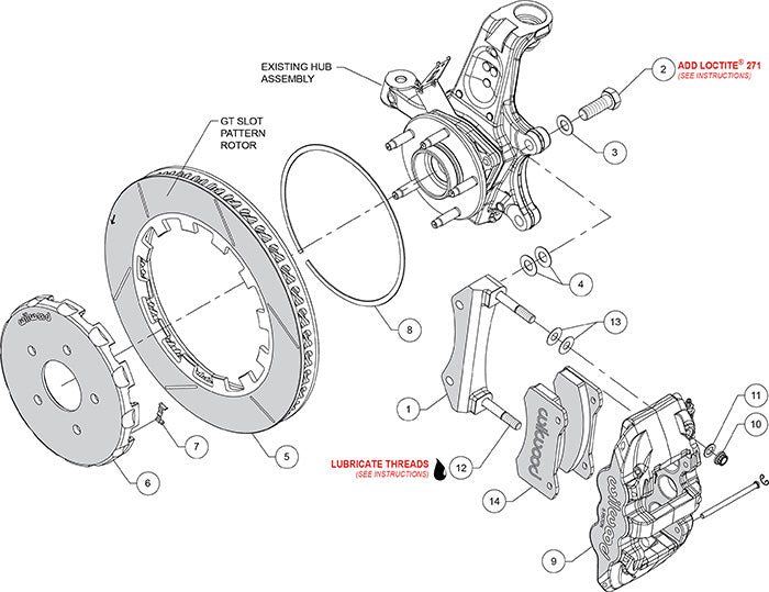 97-13 CORVETTE ROAD RACE KIT,FRONT,14"