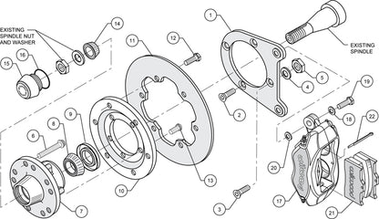 37-48 FORD DRAG KIT,FRONT,10.75",DRILLED,RED