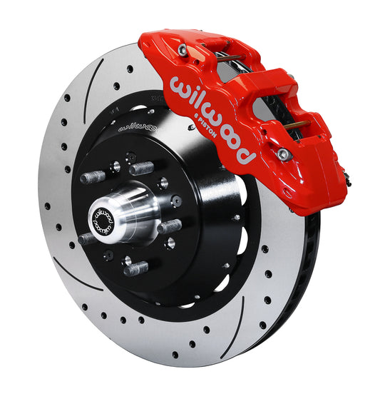 WWE PRO SPINDLE KIT,FRONT,15" DRILLED ROTORS,RED