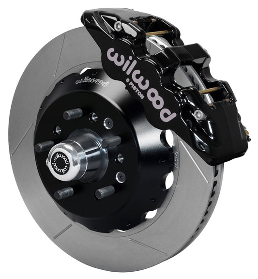 64-74 GM FRONT DISC BRAKE KIT,15" ROTORS,6 PISTON AERO6 BLACK CALIPERS