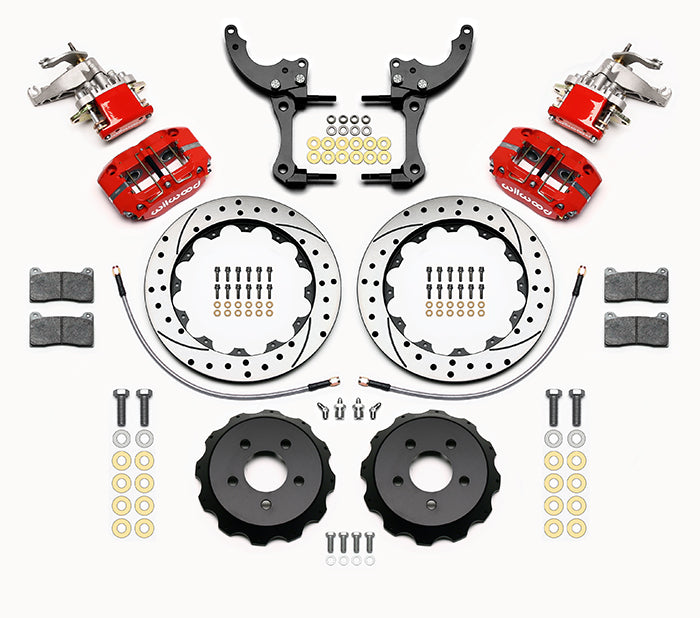 1994-2004 FORD MUSTANG,REAR,13",RED,DRILLED