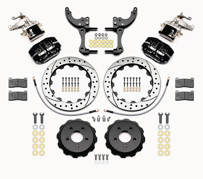 1994-2004 FORD MUSTANG,REAR,13",BLACK,DRILLED