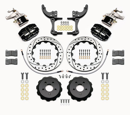 1994-2004 FORD MUSTANG,REAR,13",BLACK,DRILLED